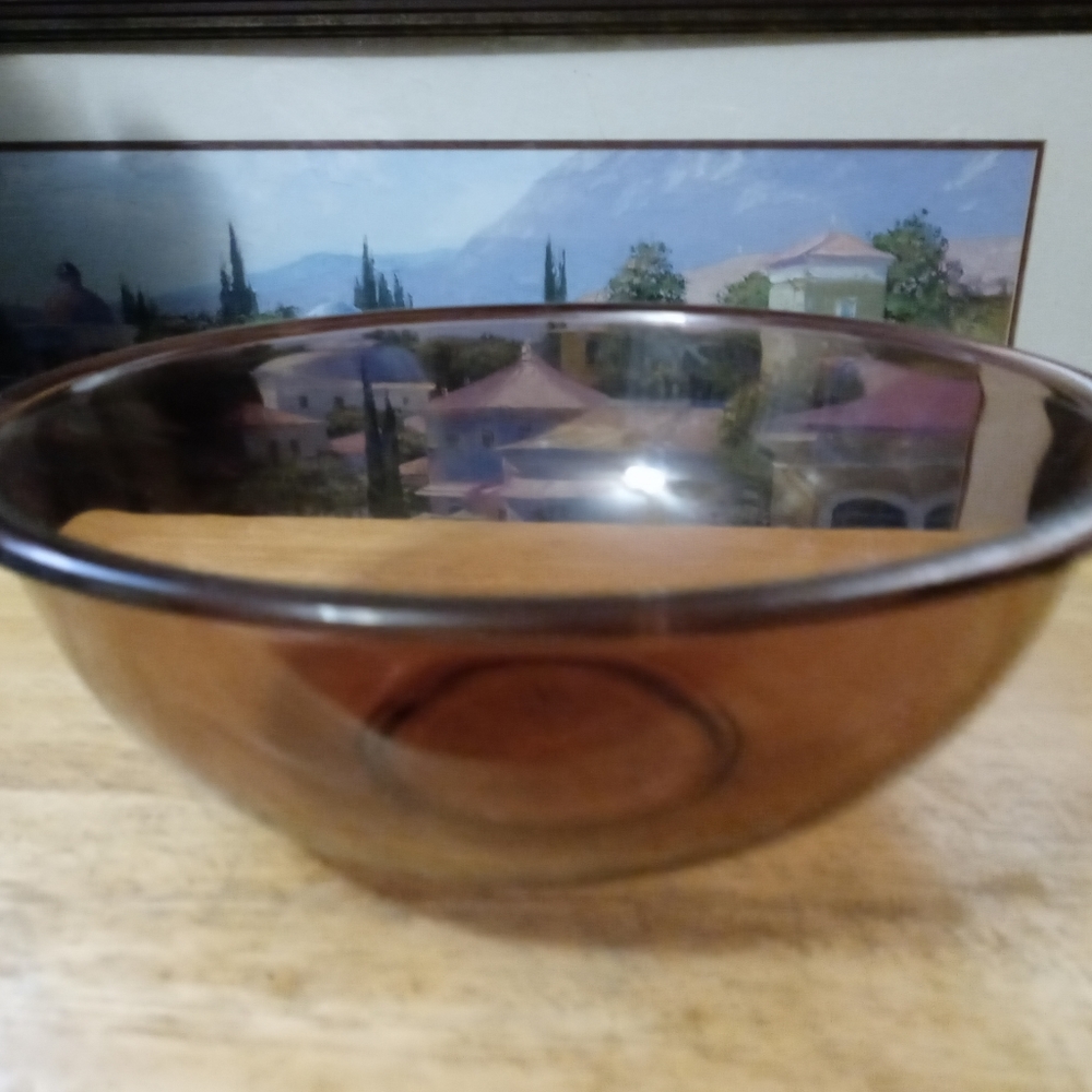 🍜2 Pyrex Set Amber Nesting Mixing Bowl🇺🇸🍲12"+10",Nice Vintage,A Nice Gift.🎁 - Picture 6 of 14